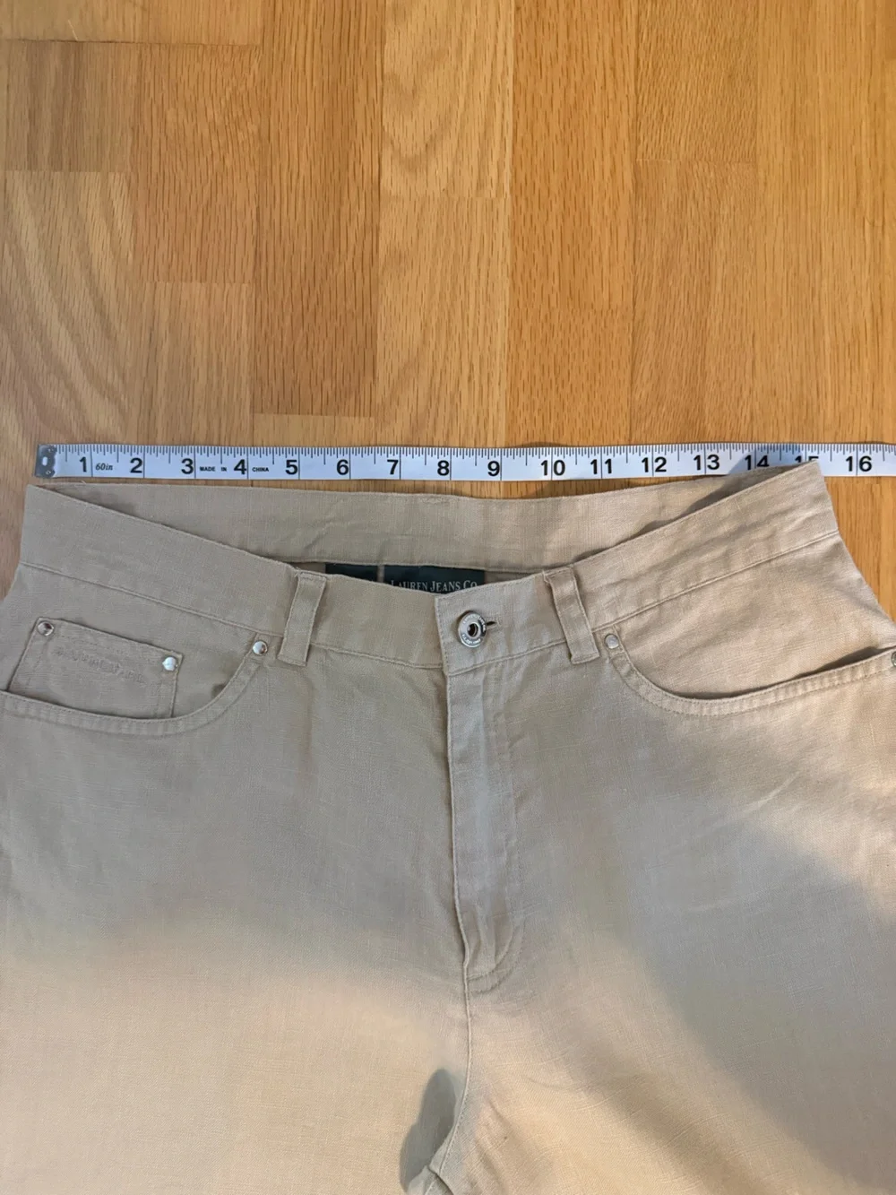 Lauren Ralph Lauren 100% Linen 90’s Vintage Tan Pants Size 10